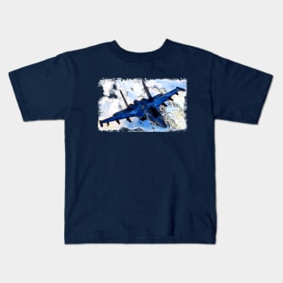 Aviation Fighter Jet blue Kids T-Shirt